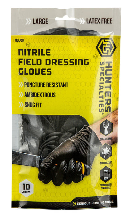 Hunters Specialties 100047 Nitrile Field Dressing Gloves, Size Large