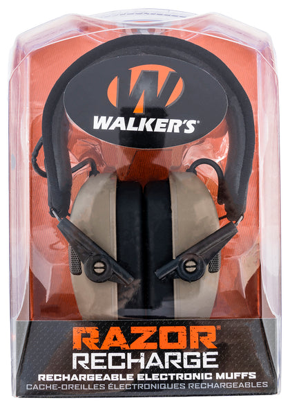 Walkers GWPRSEMRCFDE Razor Rechargeable Electronic Muff 21 DB Over The Head Flat Dark Earth/Black Polymer