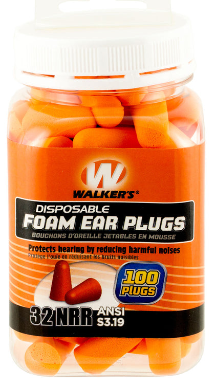 Walkers GWPFP50PK Foam Ear Plugs Disposable Foam 33 DB Orange 50 Pair