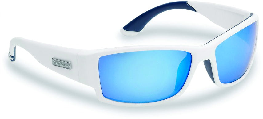 Flying Fisherman 7717WSB Razor Matte White Blue Mirror Sunglasses