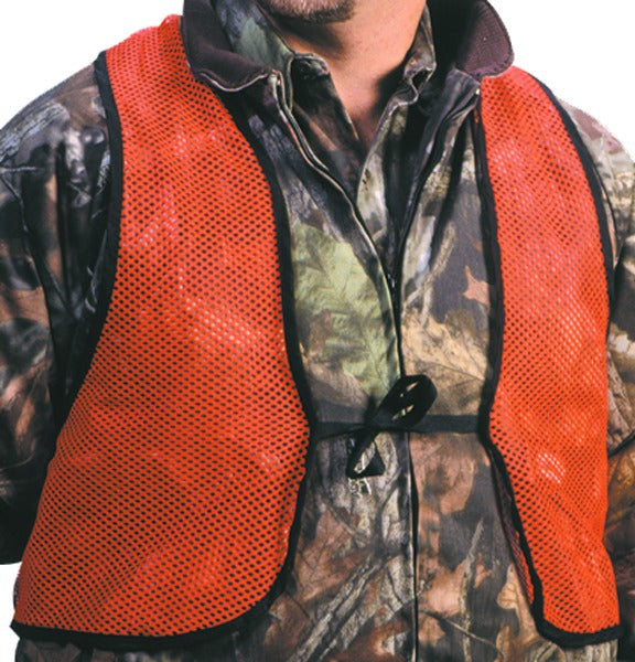 Hunters Specialties 02006 Adult Mesh Safety Vest Blaze Orange