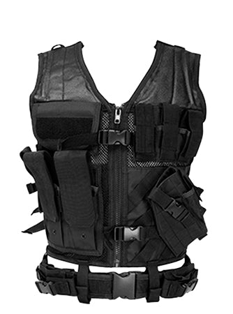 NcStar CTVL2916B Tactical Vest XL-XXL Black PVC/Mesh Webbing