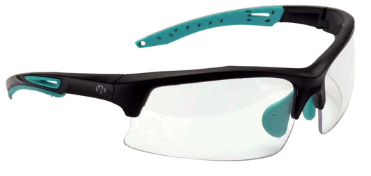 Walkers GWPTLSGLCLR Sport Glasses Adult Clear Lens Polycarbonate Black With Teal Accents Frame