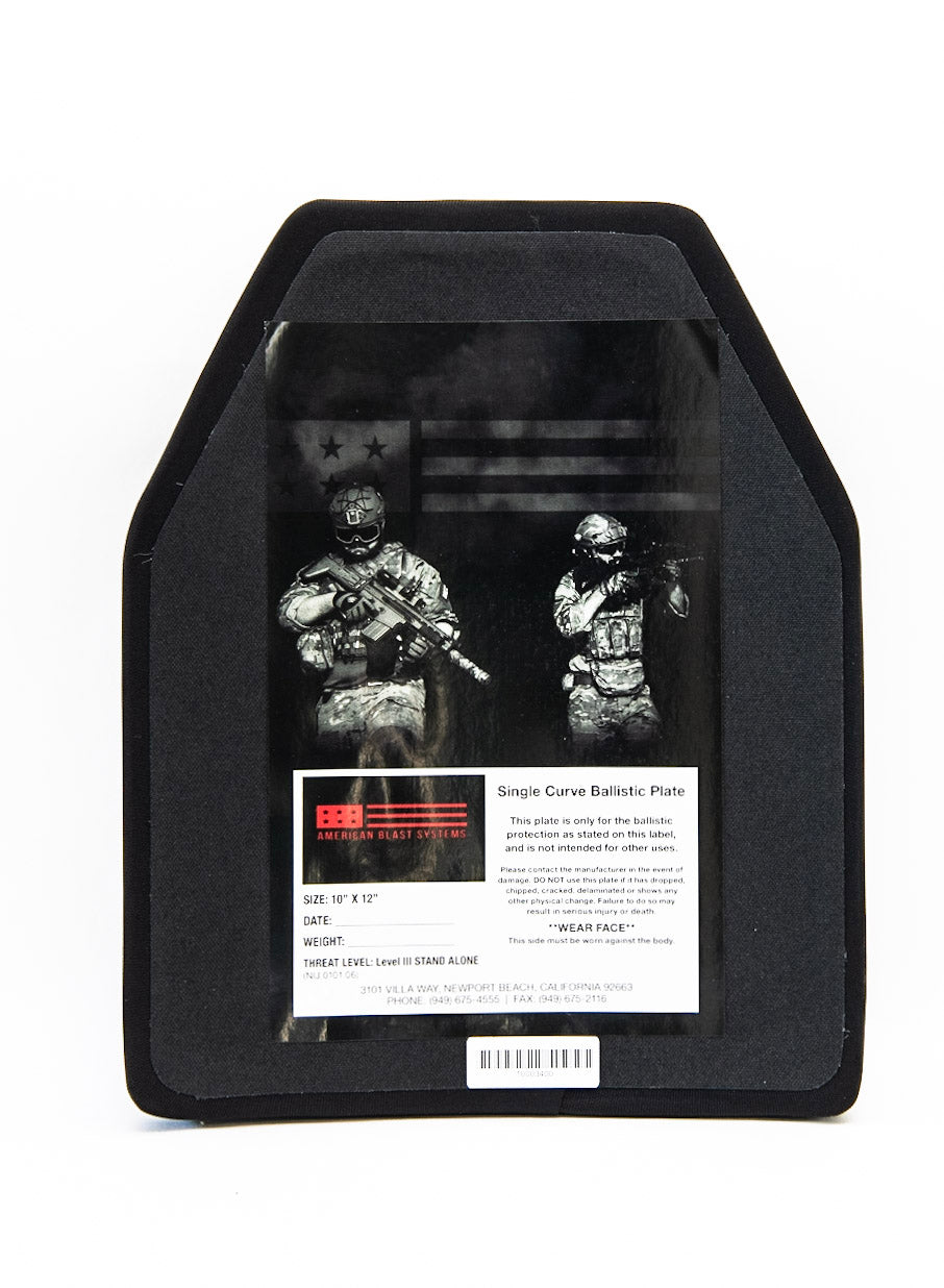 2.2 lbs. Level III Stand Alone Ballistic Plate