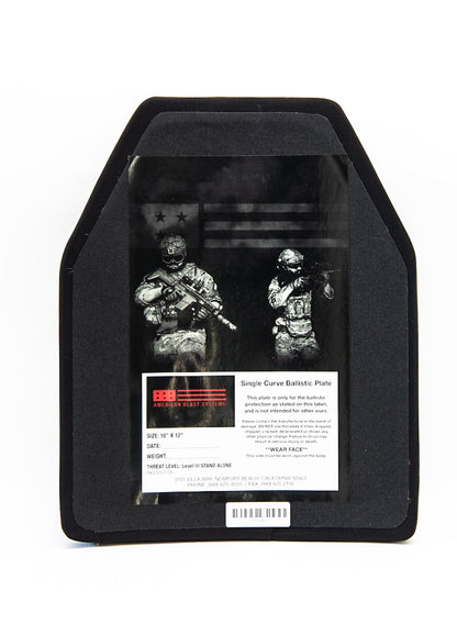 2.2 lbs. Level III Stand Alone Ballistic Plate