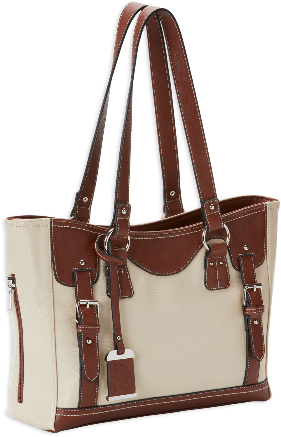 BULLDOG MEDIUM TOTE PURSE SAND/STONE