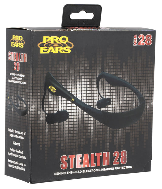 Pro Ears PEEBBLK Stealth 28 28 DB Behind The Head Black Adult 1 Pair