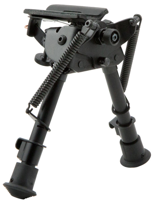 Harris Bipods BRM1A2 Non-Swivel BR Swivel Stud, 6-9", Black Steel/Aluminum, Notched Legs, Rubber Feet