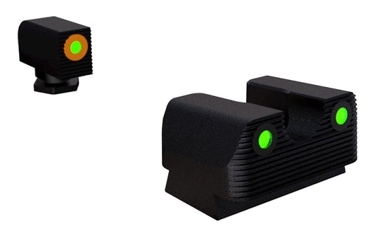 Rival Arms RA2A231G Night Sights For G42/G43/G48 Black | Green Tritium Orange Ring Front Sight Green Tritium Black Ring Rear Sight