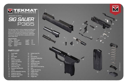 TekMat TEKR17SIG9365 Sig Sauer P365 Cleaning Mat Sig P365 Parts Diagram 11