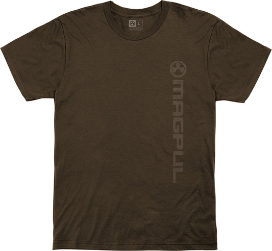 Magpul MAG1113-200-S Vertical Logo Brown Cotton Short Sleeve Small