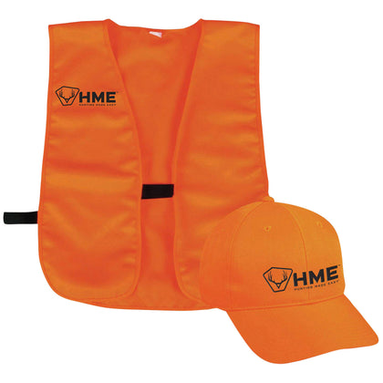 HME HMESFVHOR Safety Vest And Cap OSFA Orange Polyester