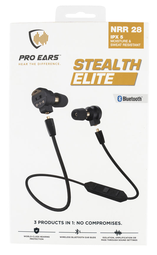 Pro Ears PEEBBLKE Stealth Elite 28 DB Behind The Head Black Adult 1 Pair