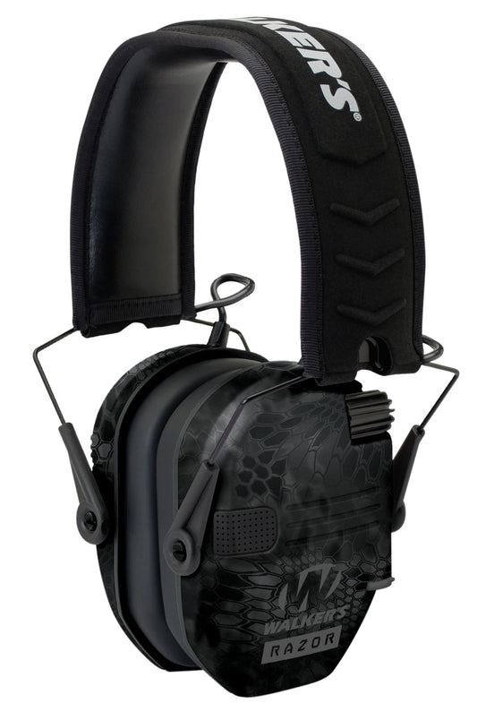 Walkers GWPRSEMYP Razor Slim Electronic Muff 23 DB,Over The Head, Typhoon Camo/Black Polymer