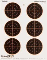 Champion Targets 45803 VisiShot Bullseye Paper Hanging 25 Yds Small Bore Rifle 8.50" X 11" Black/White 10 Pack