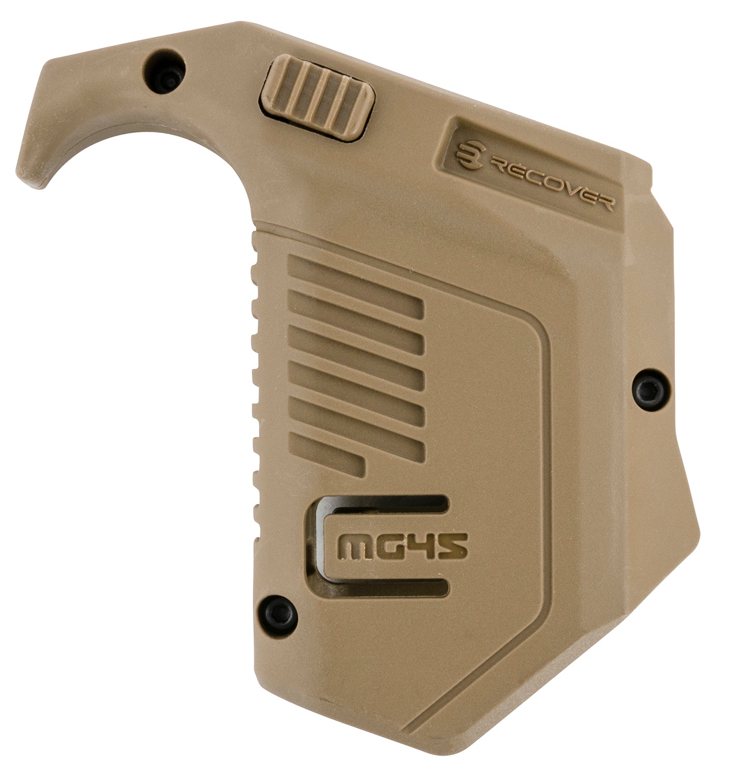 Recover Tactical MG4502 Angled Mag Pouch Double Stack, Tan Polymer, 45 ACP/10mm Auto, Compatible W/ Glock