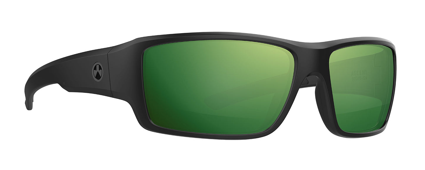 Magpul MAG1132-1-001-4050 Ascent Eyewear Adult Violet Green Mirror Lens Scratch Resistant Black Frame