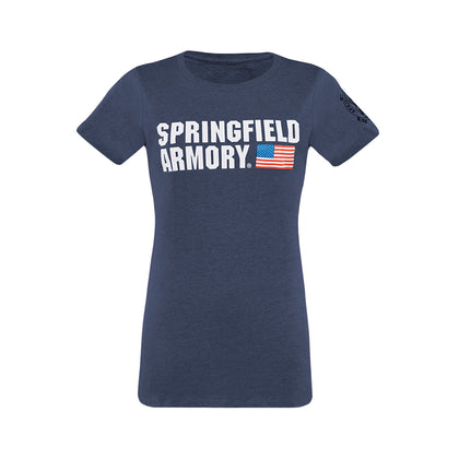 Springfield Armory GEP1661L American Flag Womens Midnight Navy Large Short Sleeve