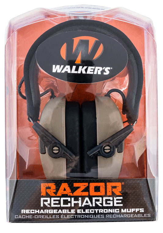 Walkers GWPRSEMRCFDE Razor Rechargeable Electronic Muff 21 DB Over The Head Flat Dark Earth/Black Polymer