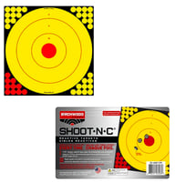 Birchwood Casey LRBET5PK Shoot-N-C Reactive Target Adhesive Paper Rifle Black/Yellow Bullseye 5 Pack