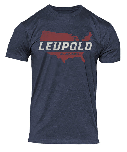 Leupold 180436 American Original Navy Heather Cotton/Polyester Short Sleeve Medium