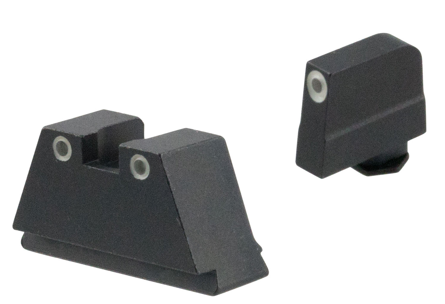 AmeriGlo GL349 Optic Compatible Sight Set For Glock Black | 3XL Tall Green Tritium With White Outline Front Sight 3XL Tall Green Tritium With White Outline Rear Sight