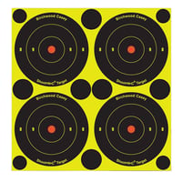 Birchwood Casey 34550 Shoot-N-C Reactive Target Self-Adhesive Paper Pistol/Rifle Black/Yellow 4- 6" Bullseye Includes Pasters 60 Per Pkg