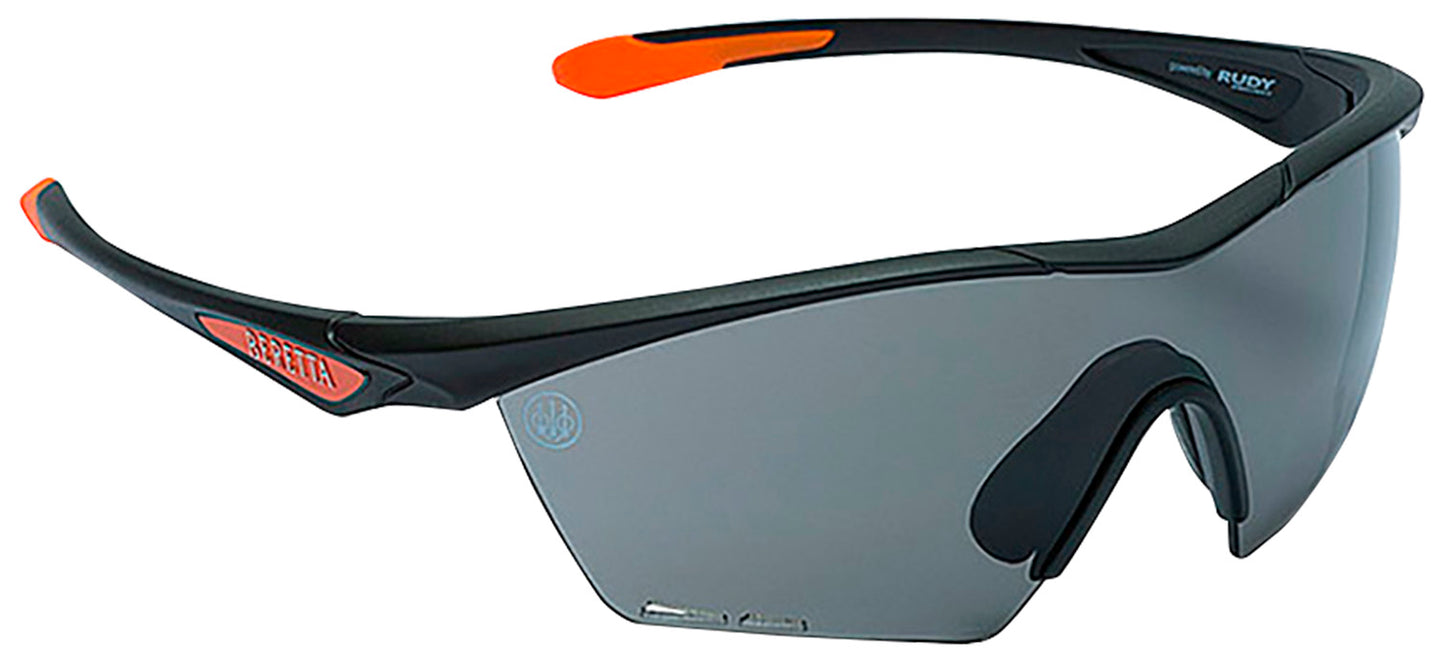 Beretta USA OC031A23540959UNI Clash Shooting Glasses Fume Lens Black With Orange Accents Frame