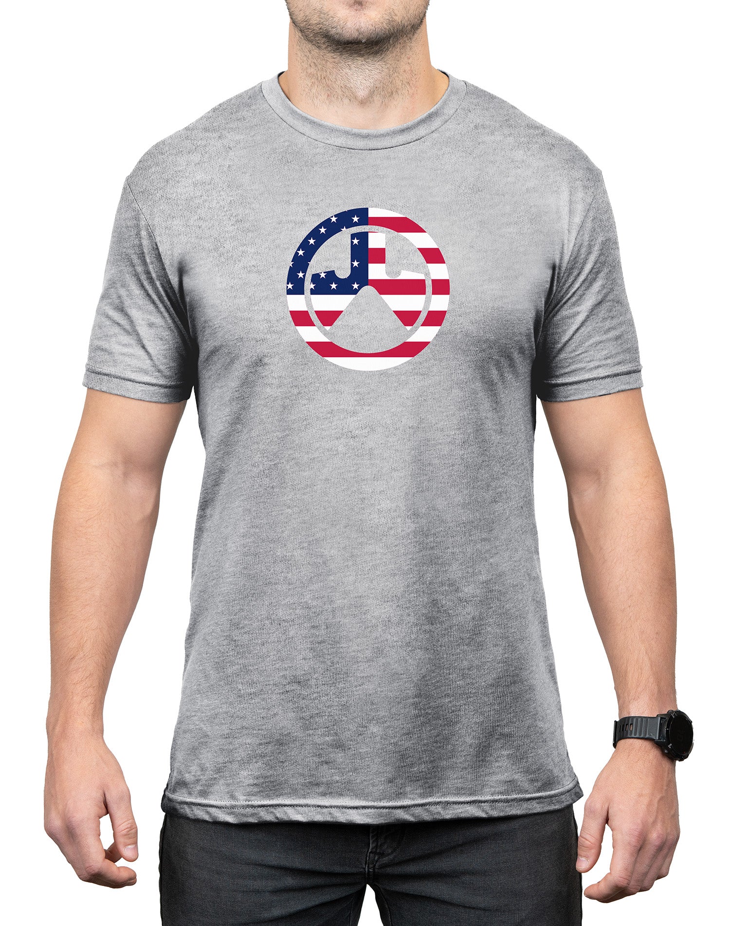 Magpul MAG1281030L Independence Icon Athletic Gray Heather Cotton/Polyester Short Sleeve Large