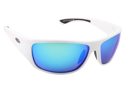 Sea Striker 288 Bill Collector Sunglasses, White Frame/Blue Mirror