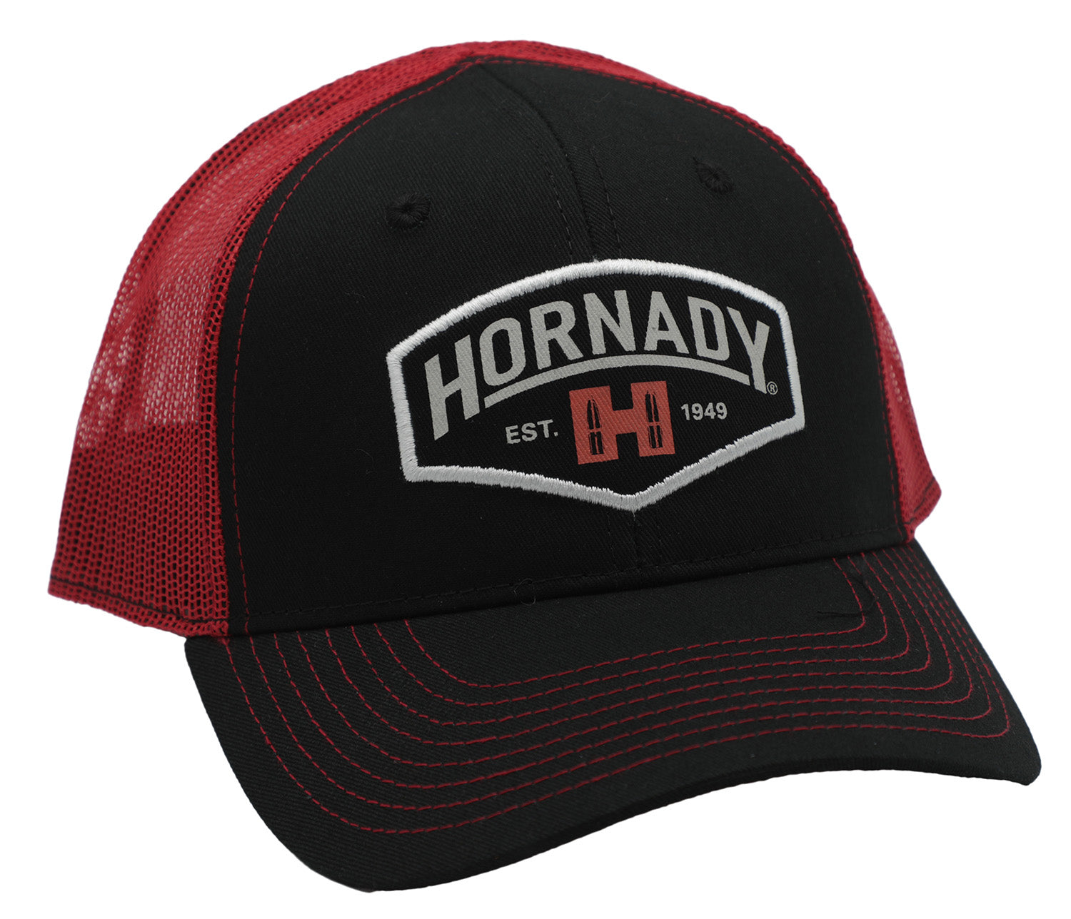 Hornady 99214 Established Mesh Cap Black Red Structured