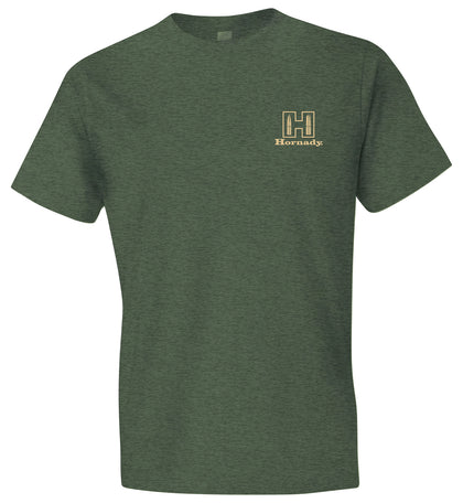 Hornady Gear 31431 Hornady T-Shirt Logo Stamp Military Green Short Sleeve Small