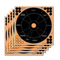 EZ-Aim 15250 Splash Reactive Target Self-Adhesive Paper Black/Orange 1" Bullseye 12 PK