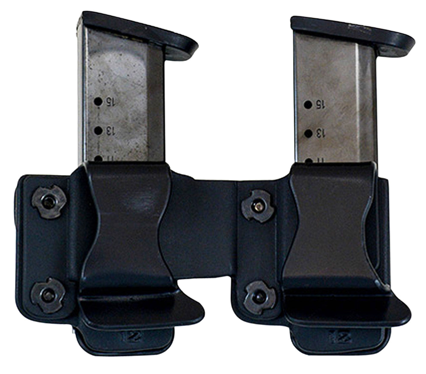 Comp-Tac C62301000LBKN Twin Mag Pouch Double Black Kydex Belt Clip Compatible W/ Sig P220/1911/Kahr/Springfield XDS Belts 1.50" Wide Right Hand