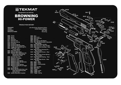TekMat TEKR17BER92 Beretta 92 Cleaning Mat Beretta 92 Parts Diagram 11