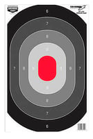 Birchwood Casey 37053 EZE-Scorer Silhouette Oval Target Hanging Paper All Firearms 23" X 35" Black/Gray/Red 5 Targets