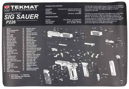 TekMat TEKR17SIGP226 Sig Sauer P226 Cleaning Mat Sig P226 Parts Diagram 11
