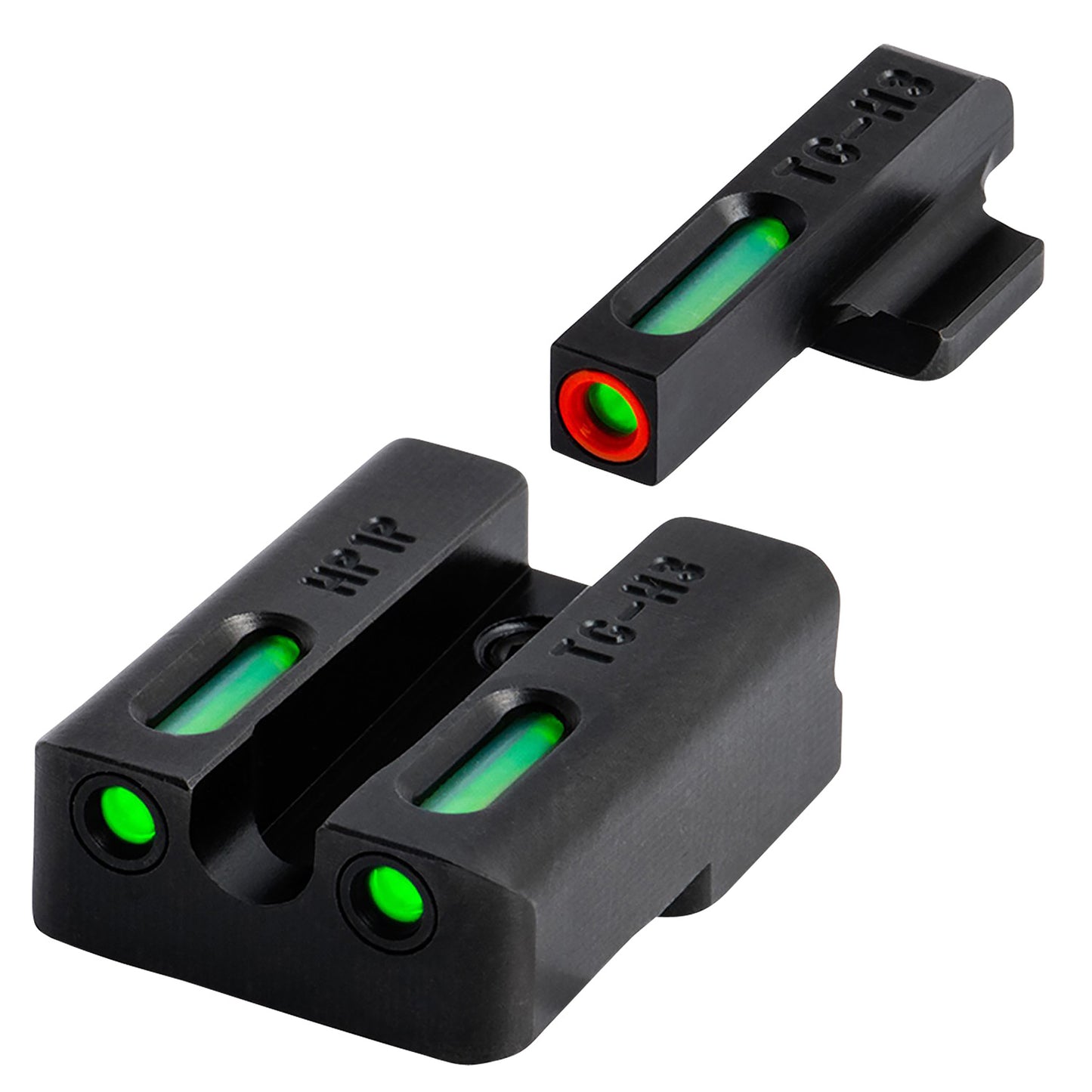 TruGlo TG13XD2PC TFX Pro Black | Green Tritium & Fiber Optic Orange Outline Front Sight Green Tritium & Fiber Optic Rear Sight