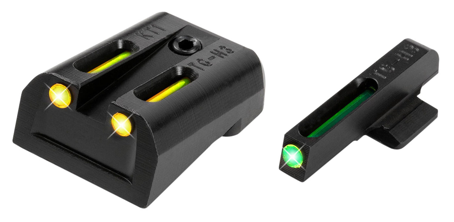 TruGlo TG131KTY TFO Black | Green Tritium & Fiber Optic Front Sight Yellow Tritium & Fiber Optic Rear Sight