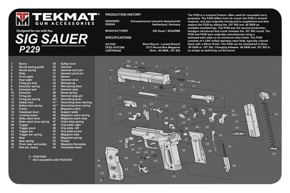 TekMat TEKR17SIGP229 Sig Sauer P229 Cleaning Mat Sig P229 Parts Diagram 11