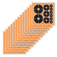 EZ-Aim 15255 Splash Reactive Target Self-Adhesive Paper Black/Orange Bullseye 12 PK