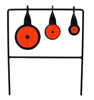 Birchwood Casey 46322 World Of Targets Qualifier Rimfire Pistol/Rifle AR500 Steel Black/Orange Bullseye Illustration Impact Enhancement Motion