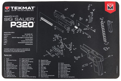 TekMat TEKR17SIGP320 Sig Sauer P320 Cleaning Mat Sig P320 Parts Diagram 11