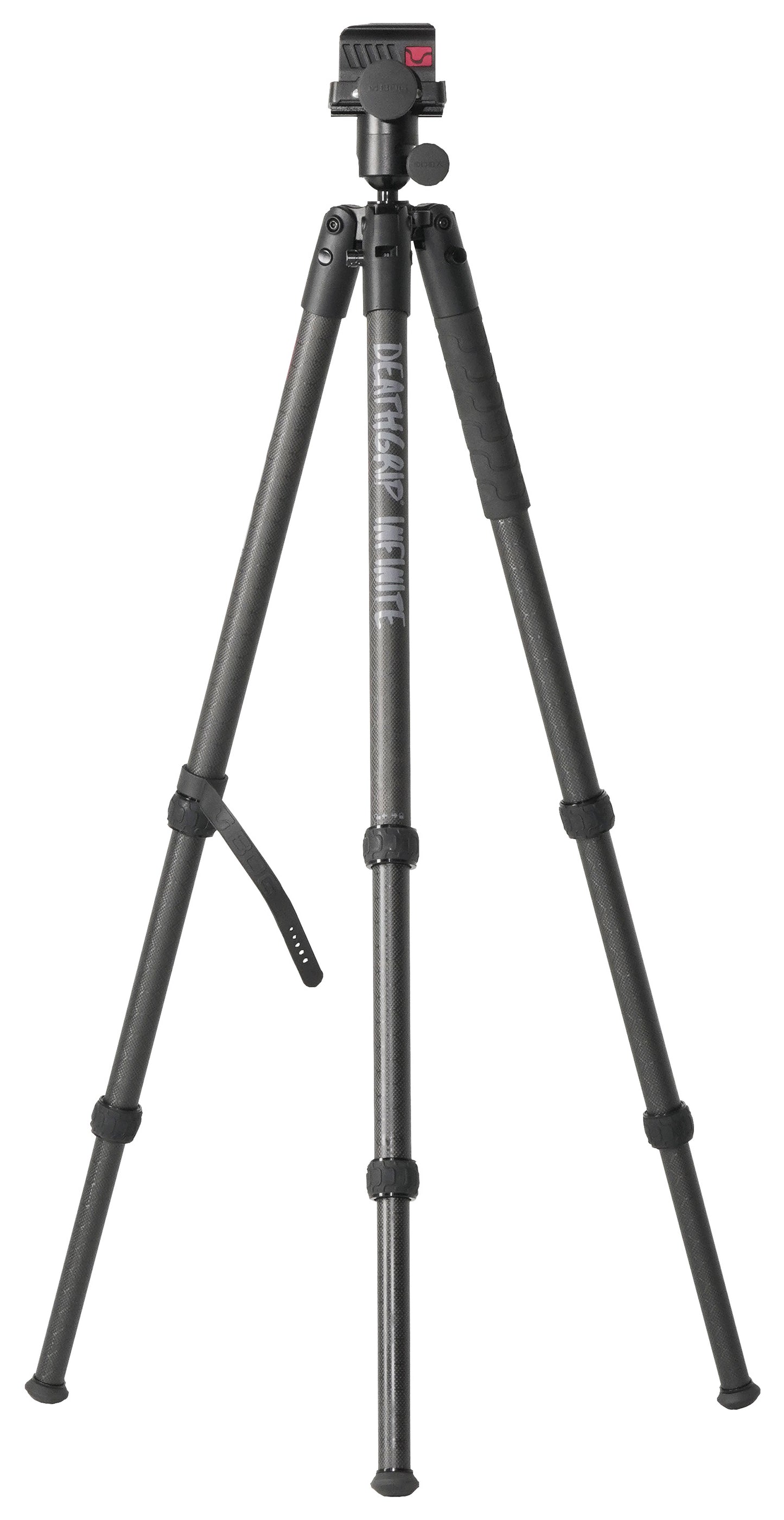 Bog-Pod 1163389 DeathGrip Infinite Tripod, Carbon Fiber With Black Finish, Ball Head Mount, Hybrid Foot & DeathGrip Clamping System