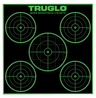 TruGlo TGTG11A25 Tru-See 5-Bull Target Black/Green Self-Adhesive Heavy Paper Universal Fluorescent Green 25 Pack