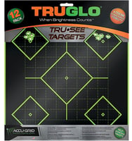 TruGlo TG14A12 Tru-See 5- Diamond Target Black/Green Self-Adhesive Heavy Paper Universal Fluorescent Green 12 Pack Includes Pasters