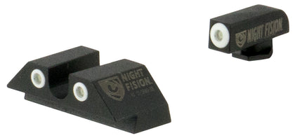 Night Fision GLK001007WGZ Tritium Sight Set Fixed U-Notch Black Ring Rear/ White Ring Front/Black Frame, Compatible W/Glock 17/19/34 Front Post/Rear Dovetail Mount