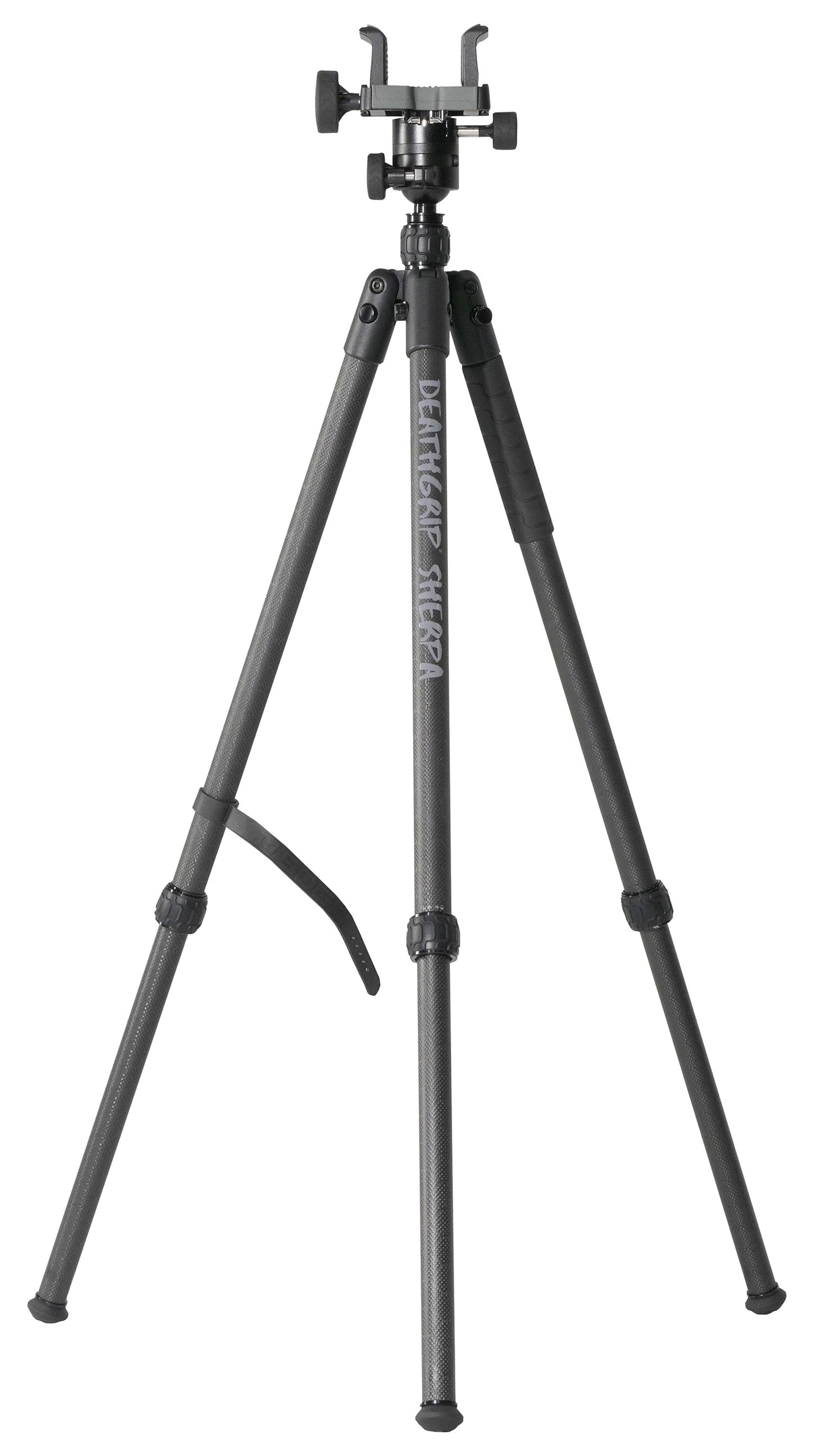 Bog-Pod 1168229 DeathGrip Sherpa Tripod With Removable Center Post Black/Carbon Fiber Legs Rubber With Removeable Spike