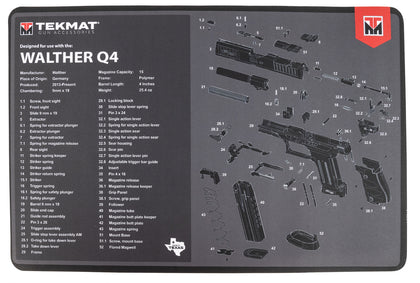 TekMat TEKR17WALQ4SF Walther Q4 SF Cleaning Mat Walther Q4 SF Parts Diagram 11