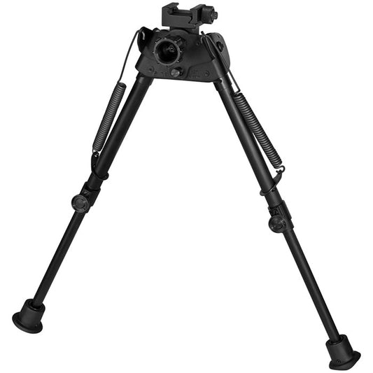 Harris Bipods S-L2P Swivel L Picatinny, 9-13", Black Steel/Aluminum, Self-Leveling Legs, Rubber Feet